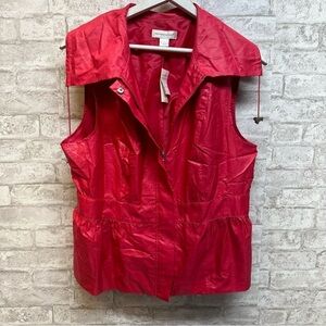 CHRISTOPHER & Banks fuchsia‎ windbreaker vest women’s large NWT